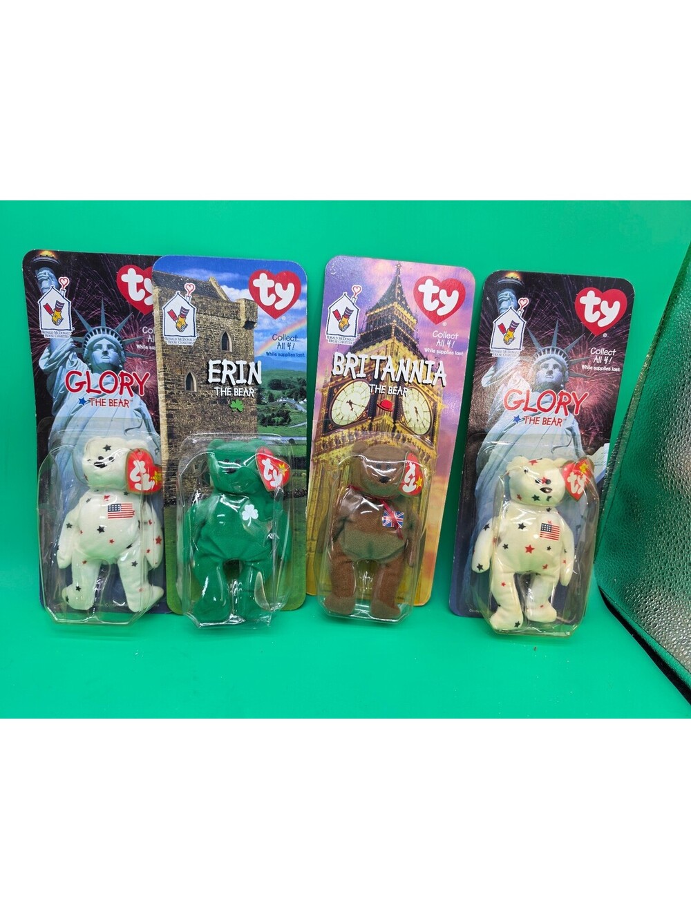 TY Beanie Babies RMHC Bears Lot of 4 Glory Erin Britannia New Sealed